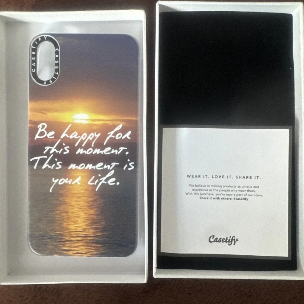 NIB iphone XR case By CASETIFY Be Happy for This Moment Snap Case